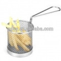 mini fritas de aço inoxidável fritam a cesta para utensílios de cozinha